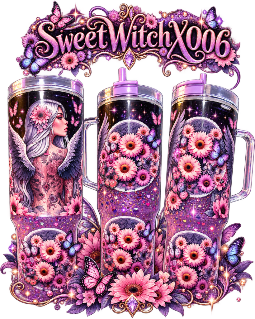 Engel Snow Globe Tumbler mit Strohhalm und Henkel